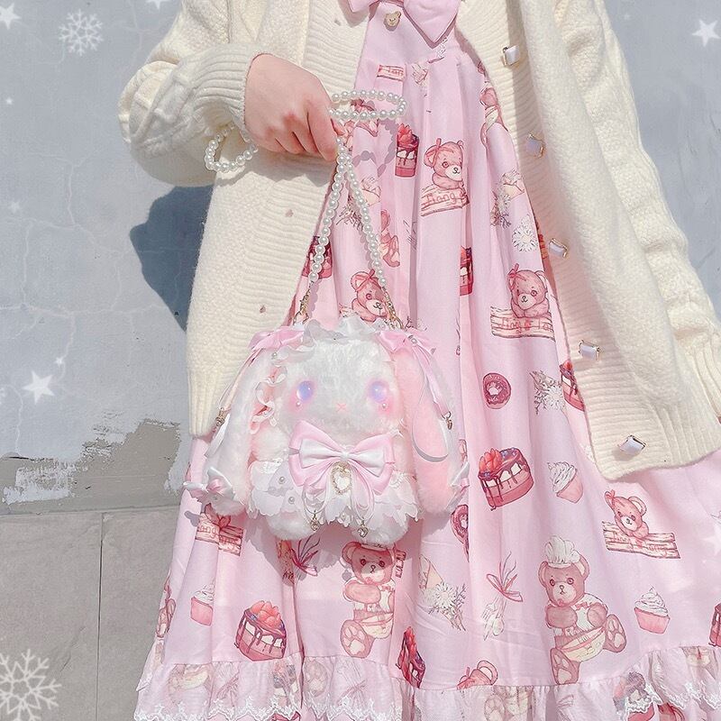 ♡ Snow crystal たれみみうさぎ ぬいぐるみポシェット pink