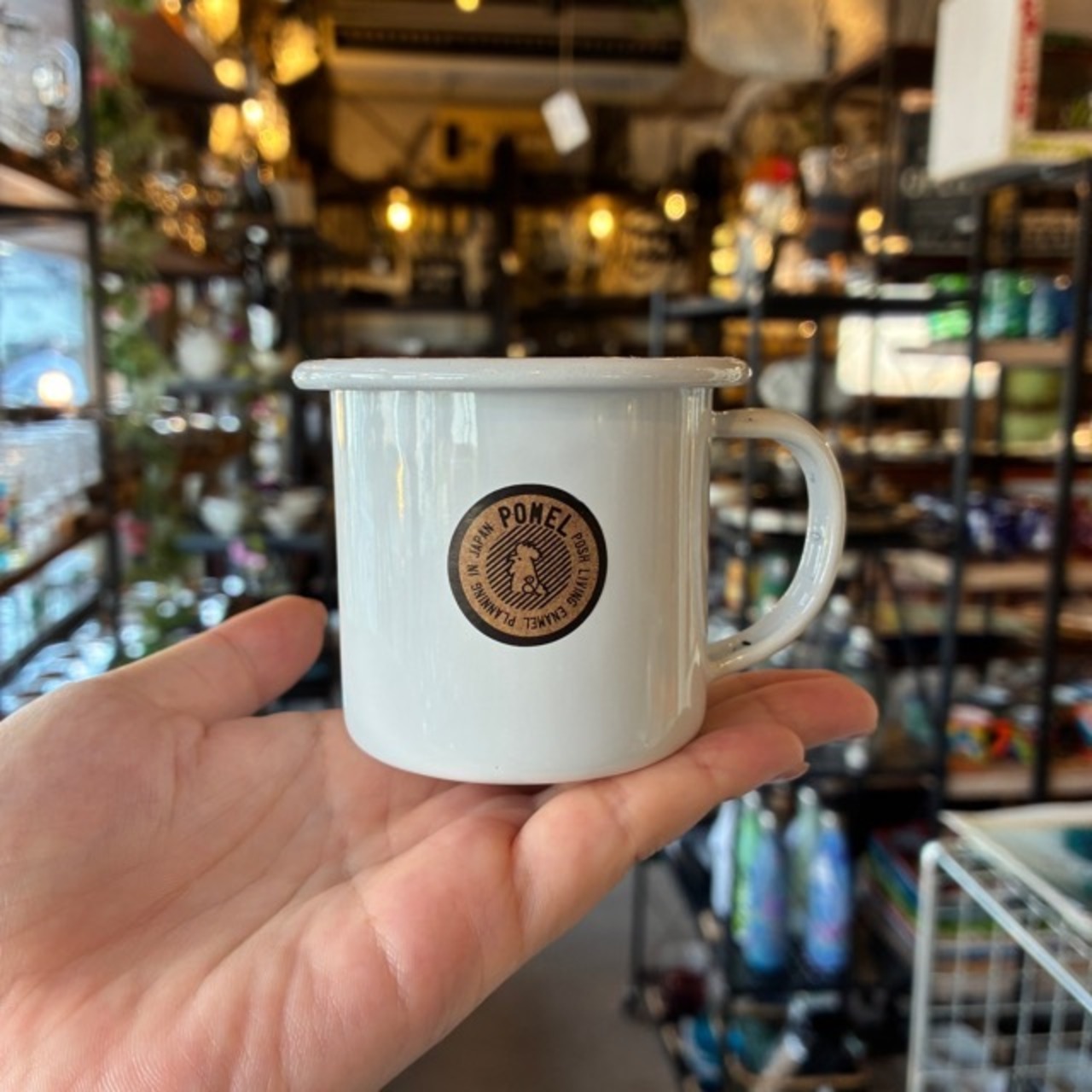 POMEL White mug S / ホーロー マグカップ S ホワイト 白 シンプル ミニサイズ コンパクト コップ 歯磨きコップ 洗面 キッチン雑貨 コーヒー 牛乳 紅茶 小さめ ギフト プレゼント