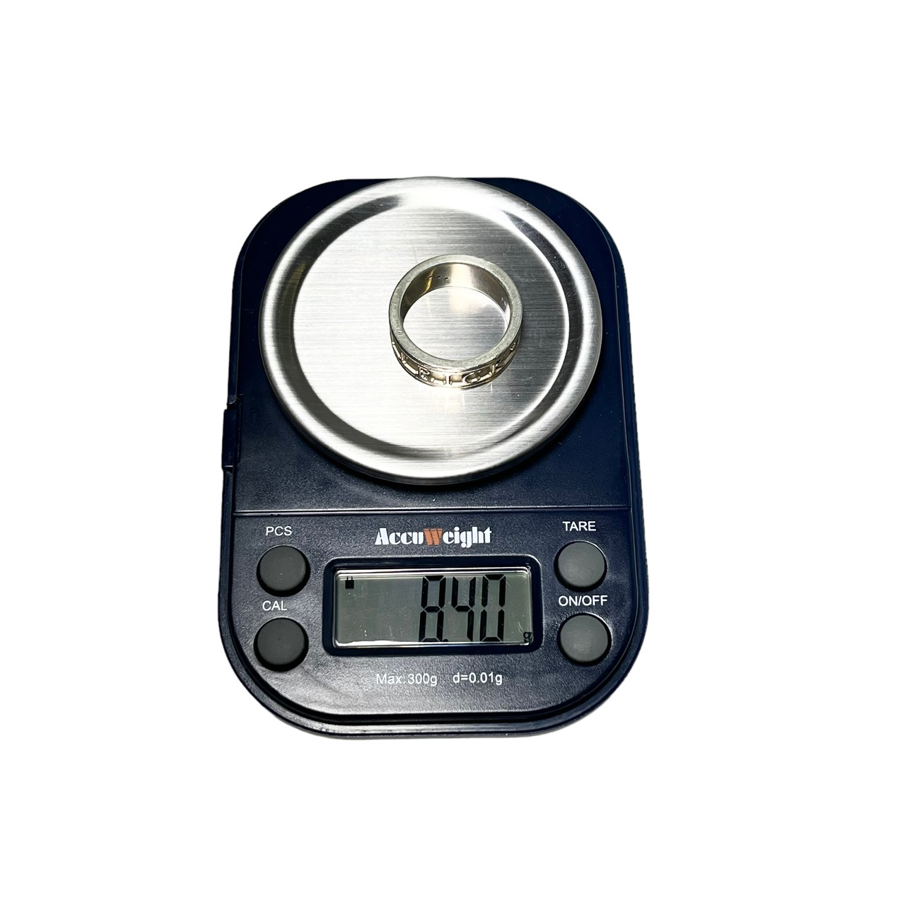 PATRICK COX silver logo ring set with rhinestone (size14.5)