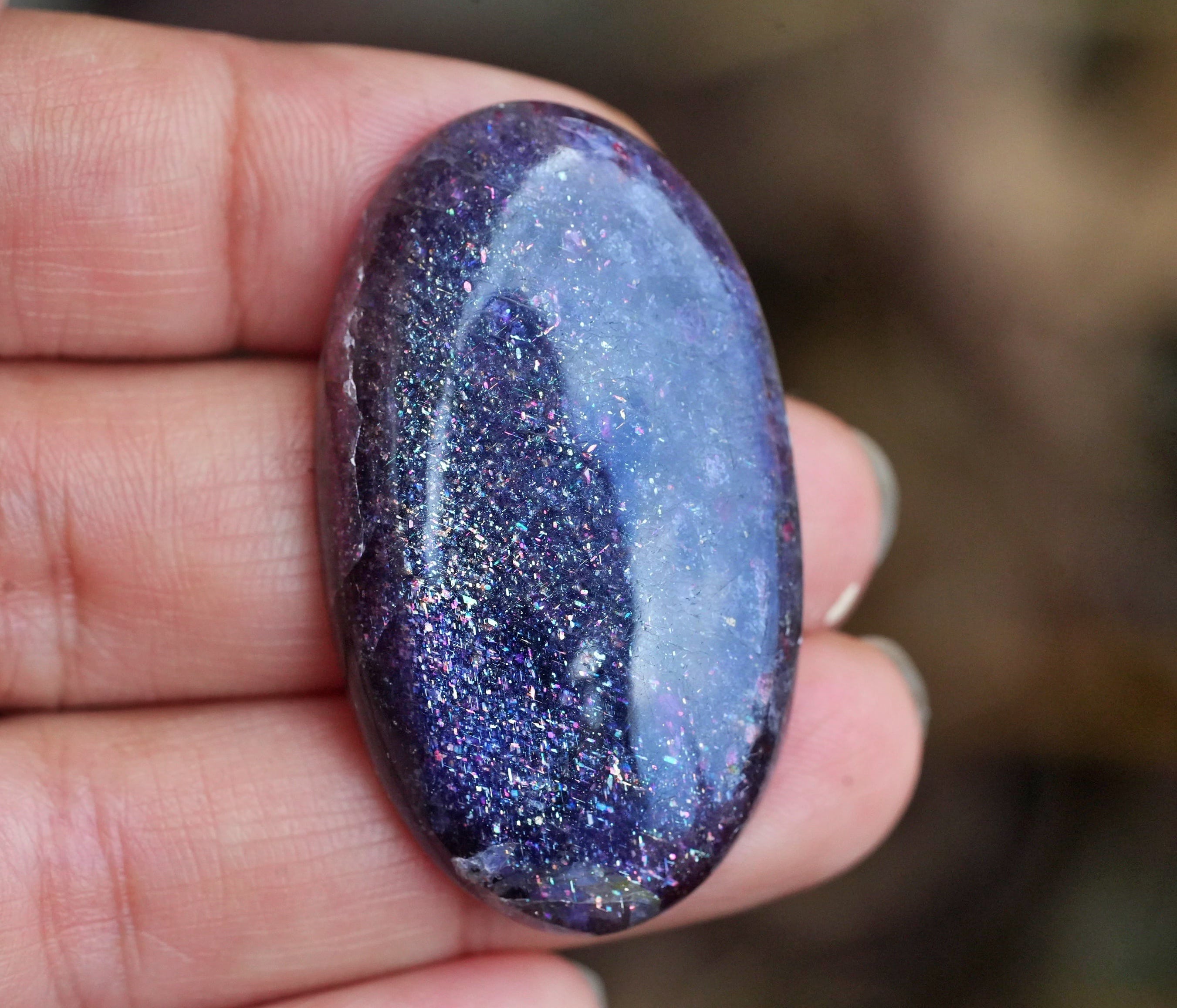 大きな銀河 アイオライトサンストーン40mm s1609 | Funky garuda Stone