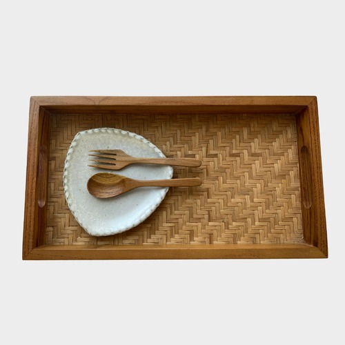 フードトレイB（チーク材×竹）