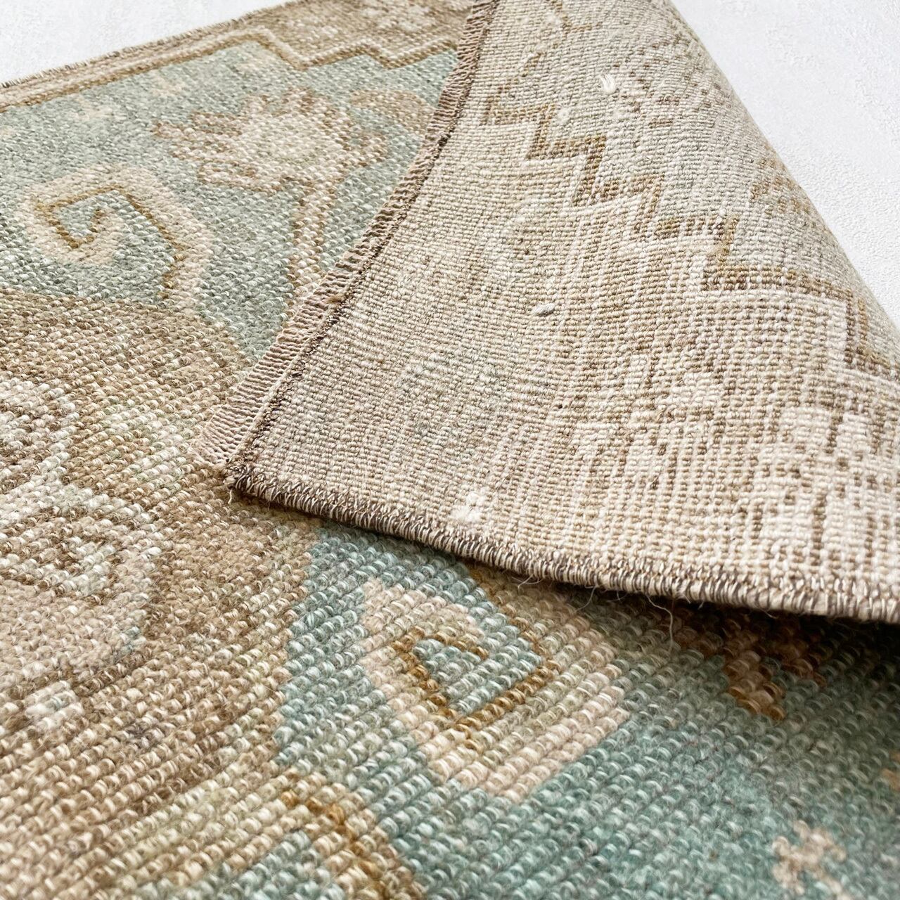 ヴィンテージラグ｜スモール vintage rug small * ミスティックグリーン mystic green 46×88