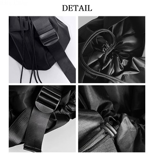 ナイロン ショルダー バッグ レディース メンズ 大容量 通勤 通学 学生 A4 韓国 おしゃれ 大人 シンプル カジュアル ブラック 黒 巾着バッグ 大人可愛い 大人女子