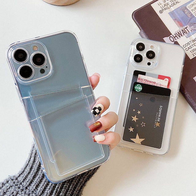 【A467】Clear card iphone case