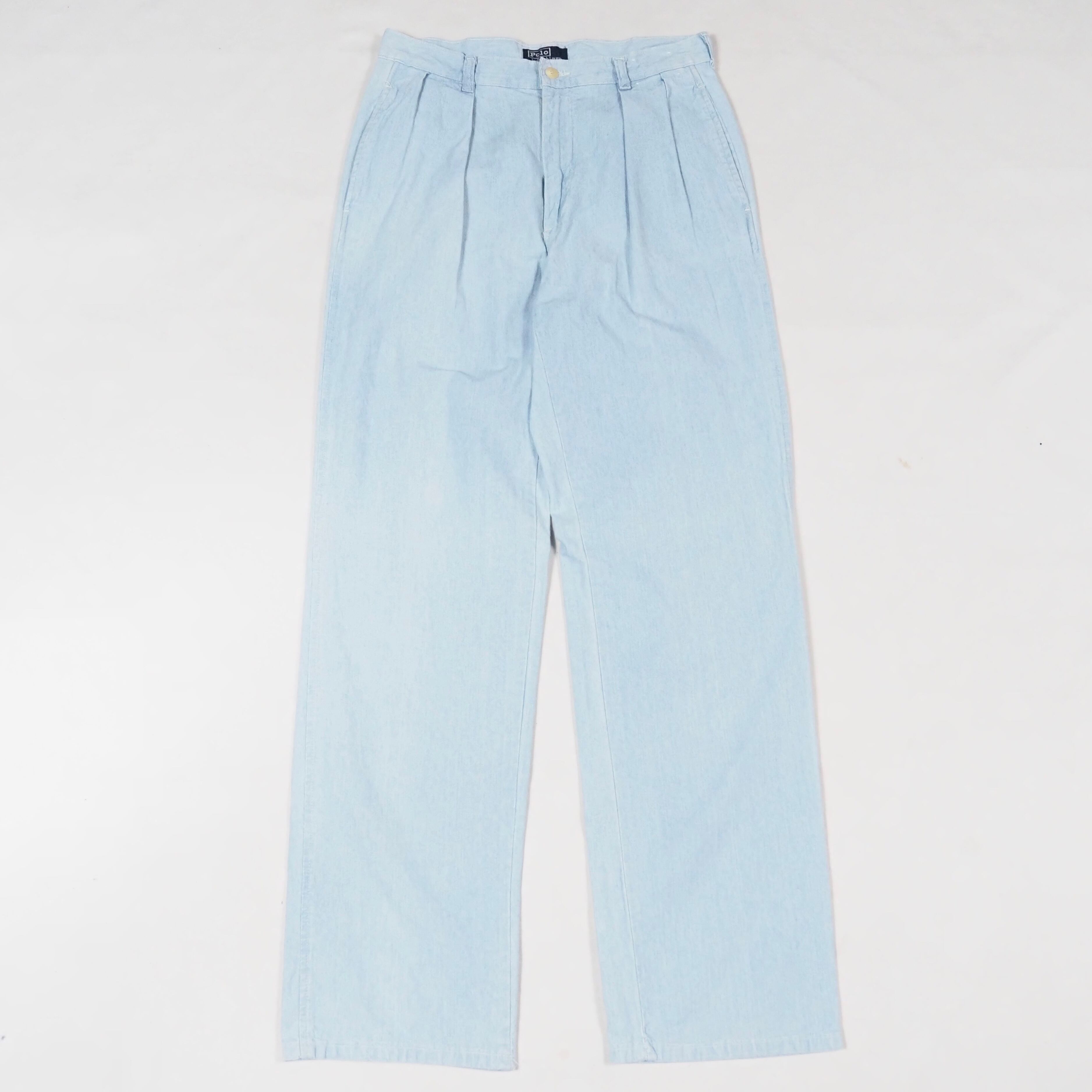 Polo by Ralph Lauren Chambray slacks two tuck w30 90’s USA製 ポロラルフローレン シャンブレー スラックス