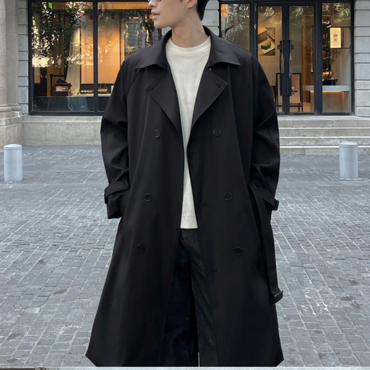 Contrast Collar Double Breasted Coat　TB2561・画像2