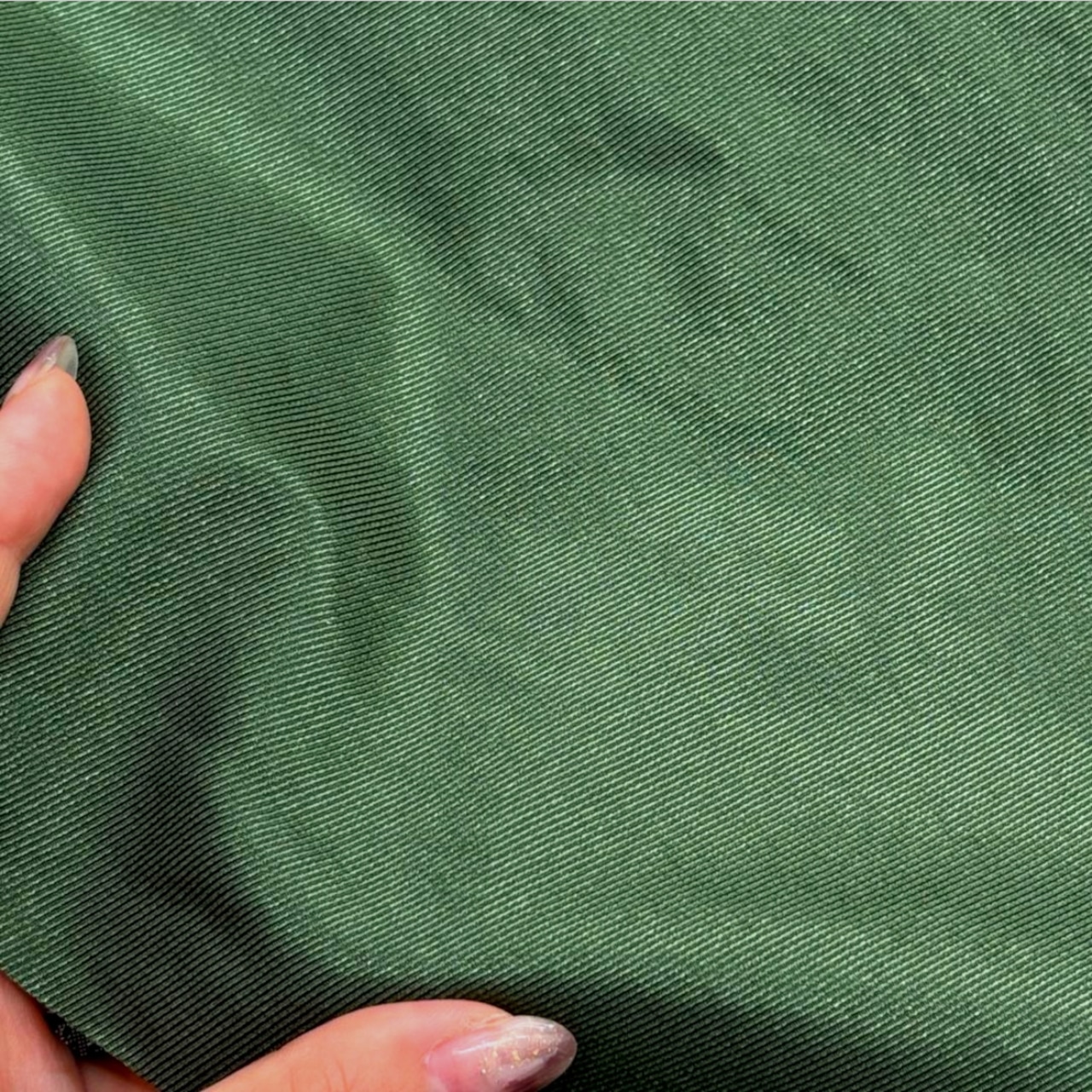 NO007◆2m◆M◆シルクポリエステル混弱光沢ツイル生地◆カーキ