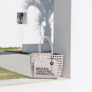 【THEATRE PRODUCTS】BROWN LABELED BASKET BAG (beige)