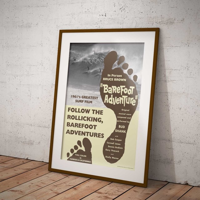 サーフィン映画A3ポスター・ブルースブラウンフィルム・Barefoot Adventure