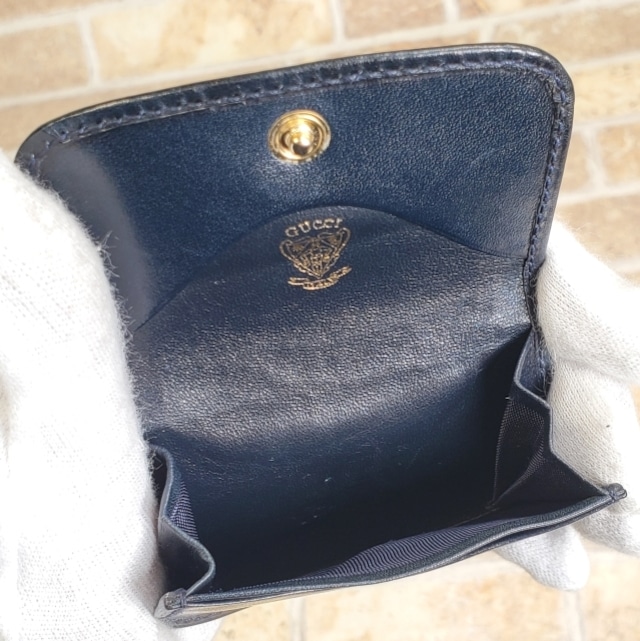 オールドグッチ ☆ ヴィンテージ GG レザー ミニ 小銭入 コインケース  