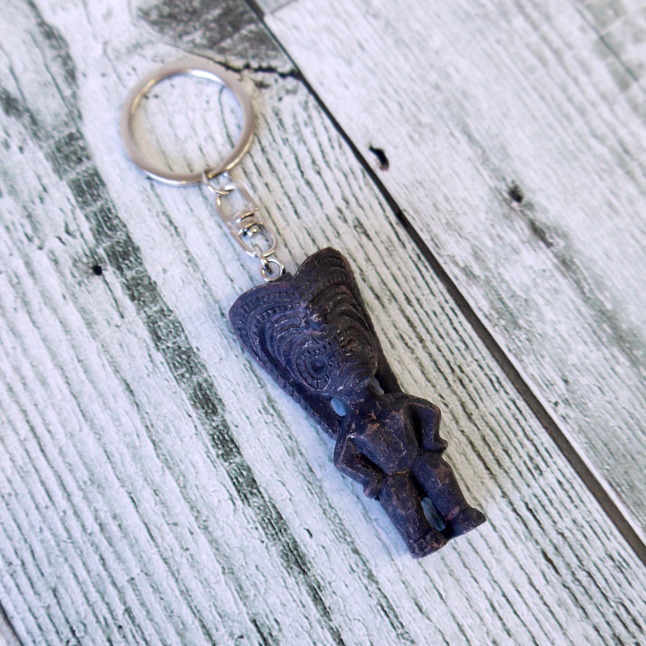 ★ハワイ直輸入★ハワイアンTIKI キーホルダー/ティキ チキ/HAWAII/ハワイアン雑貨/キーチェーン<Lucky/ラッキー/幸運>