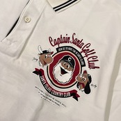 CAPTAIN SANTA キャプテンサンタ プリント 半袖ポロシャツ M/ホワイト/鹿の子