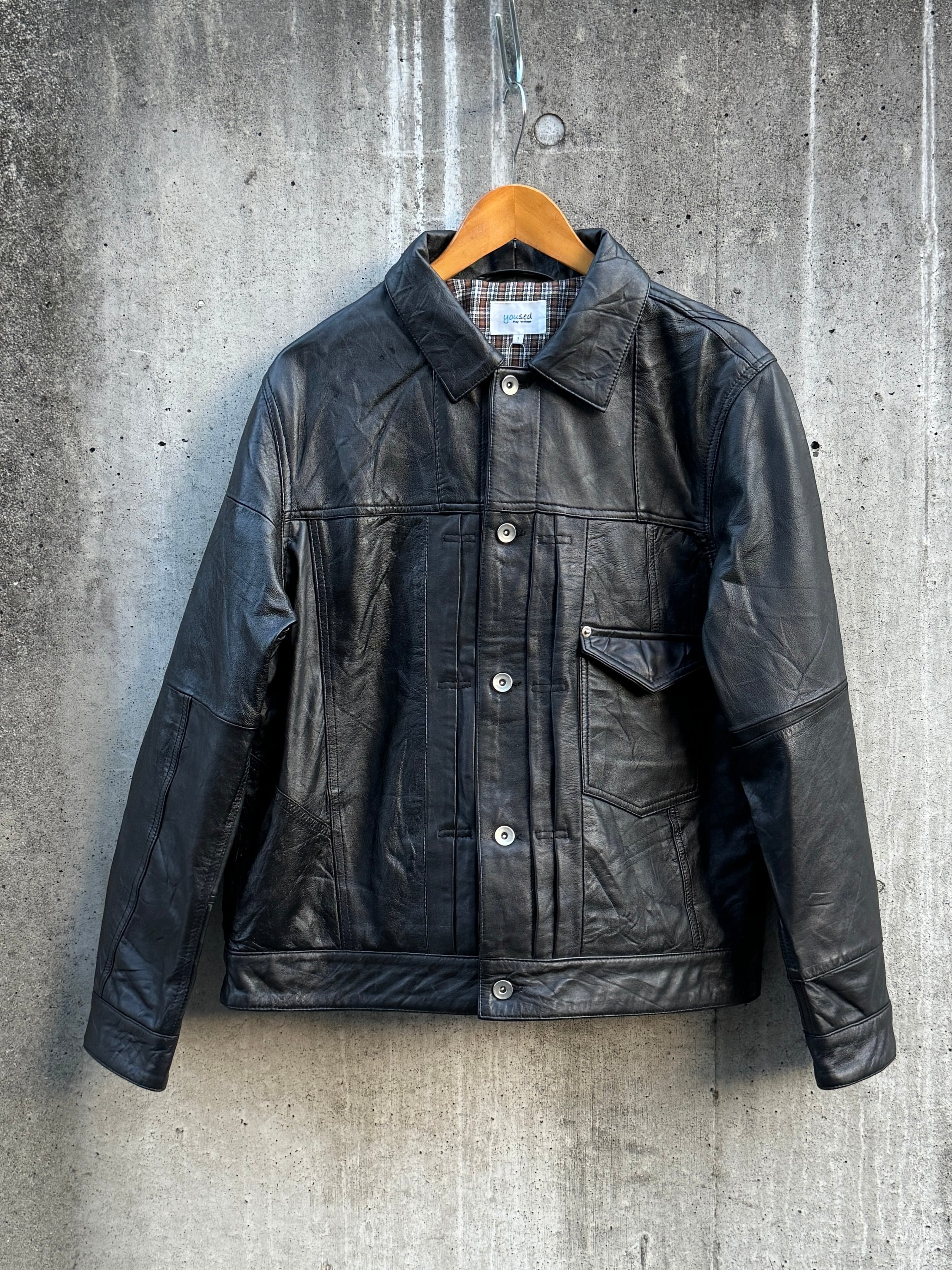 3POCKET 1st LEATHER JKT (Silver Button)