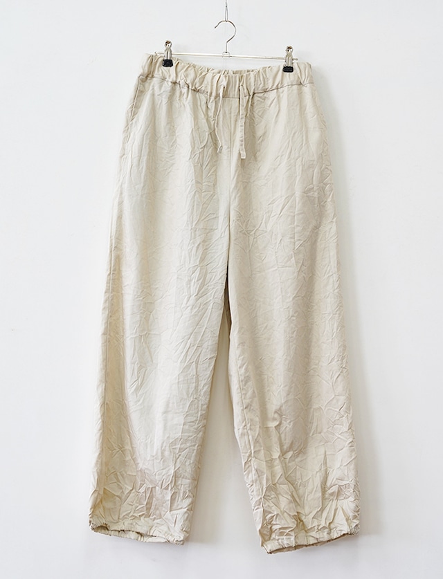 DIGAWEL : WIDE LOUNGE PANTS (CREASE FINISH) / SAND BEIGE