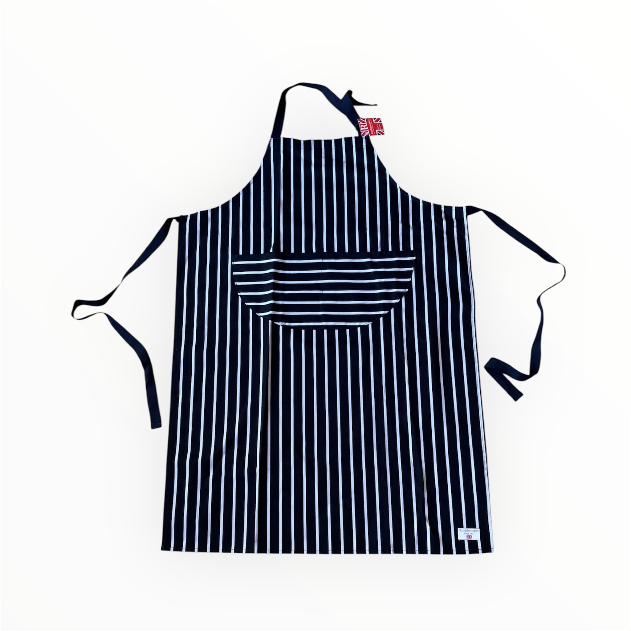 ラッシュブルックス エプロン ロング ストライプ ネイビー | kaymakli