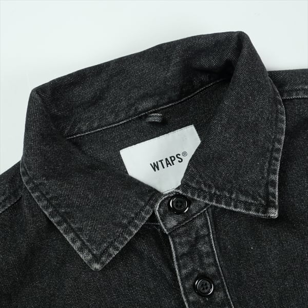 wtaps WCPO 01 / LS / DENIM ダブルタップス 黒 WTAPS 'WCPO / LS / COTTON. DENIM'デニムシャツ 黒 ブラック BLACK 02