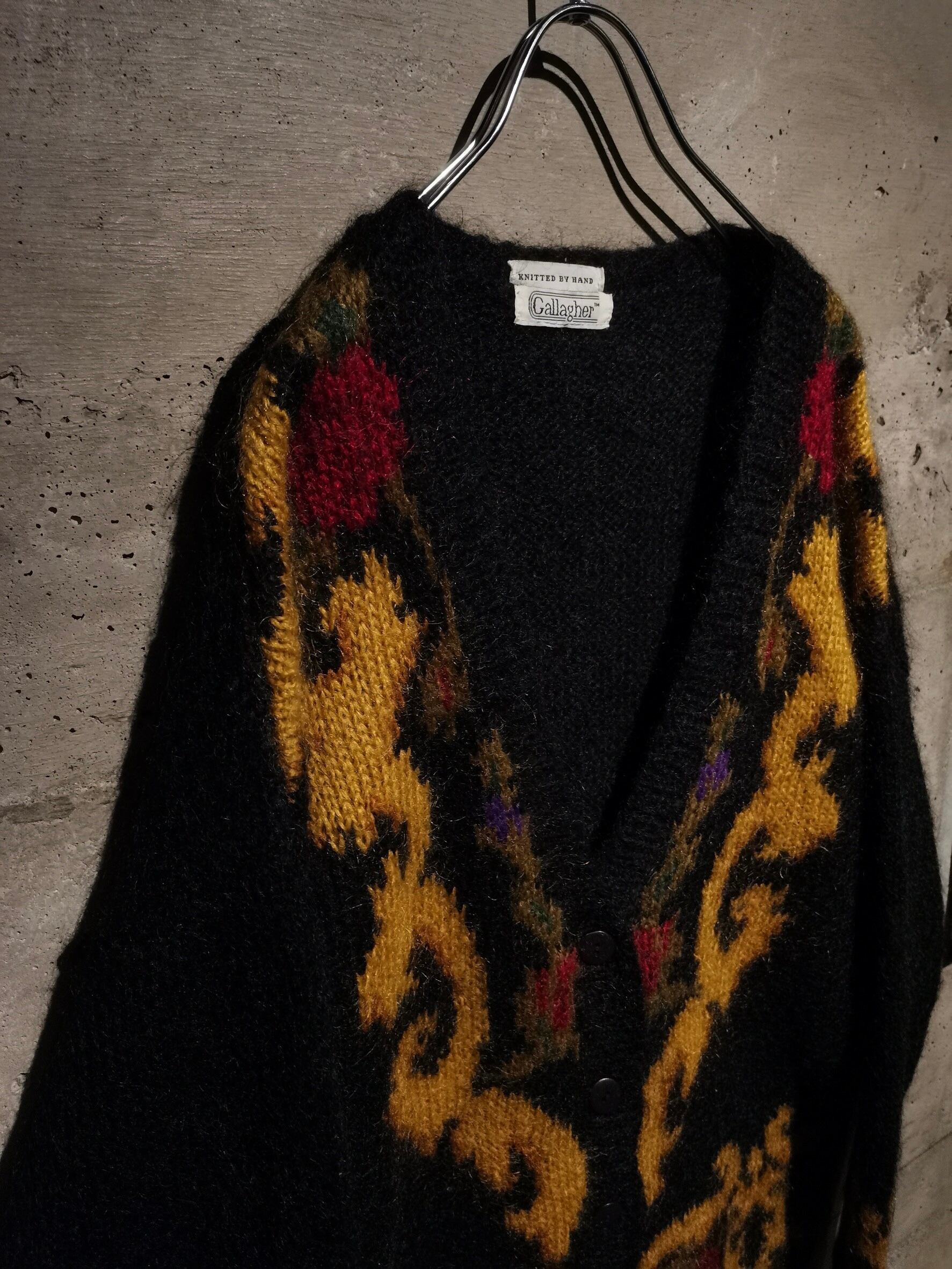 Caka】Beautiful Luxury Pattern Vintage Mohair Mix Hand Knit