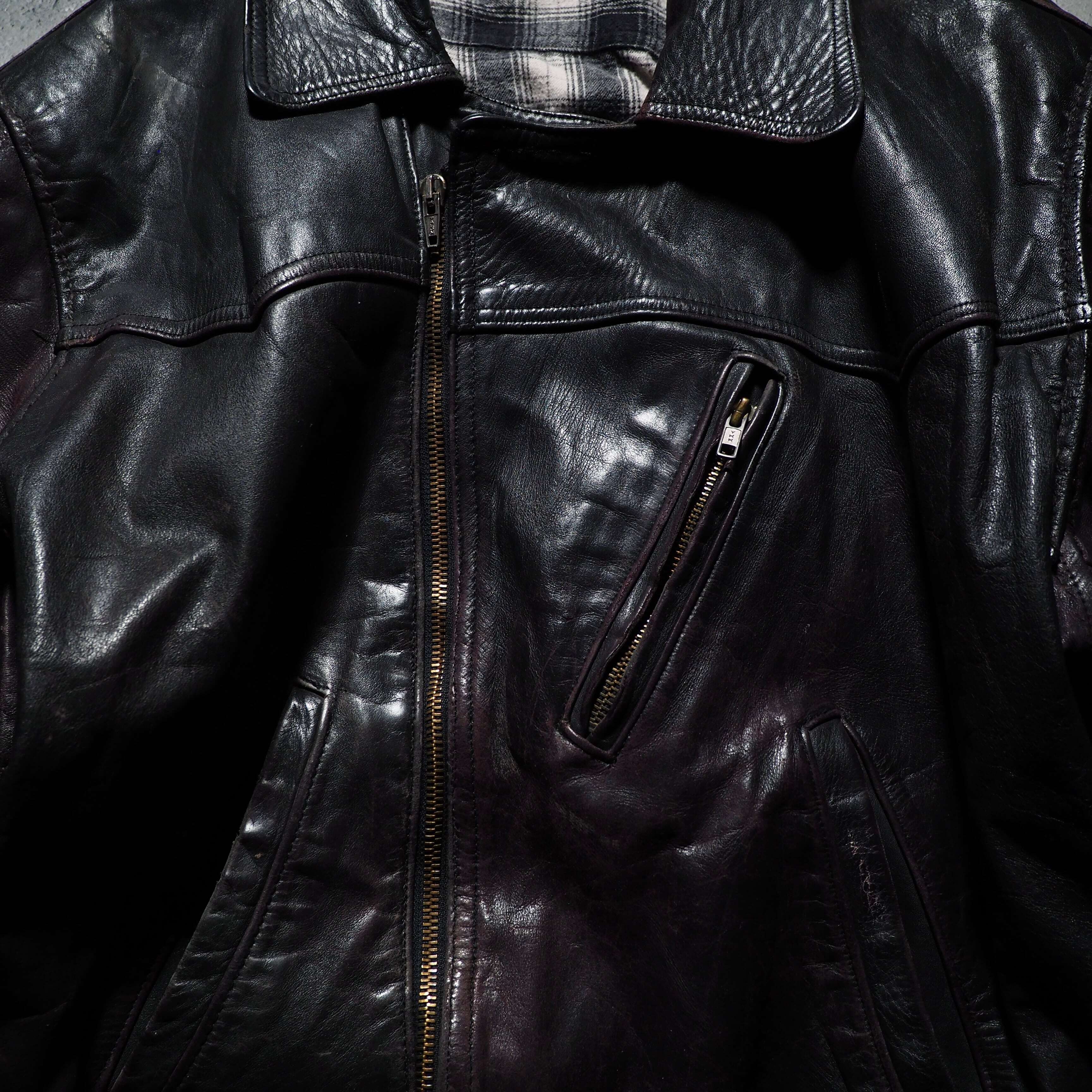 " Unknown - Handmade " Beautiful Aging Special Vintage Leather Jacket