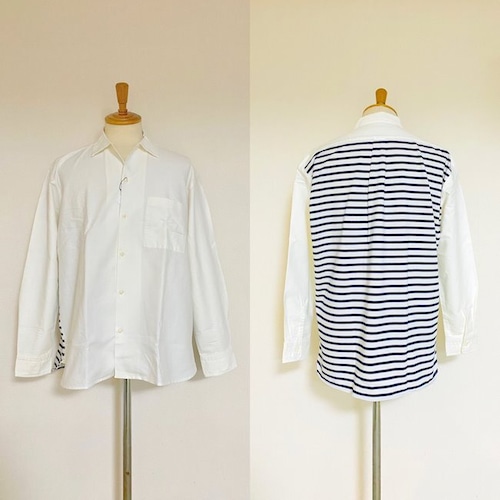 Switch Border Regular Collar Shirts 　Ivory