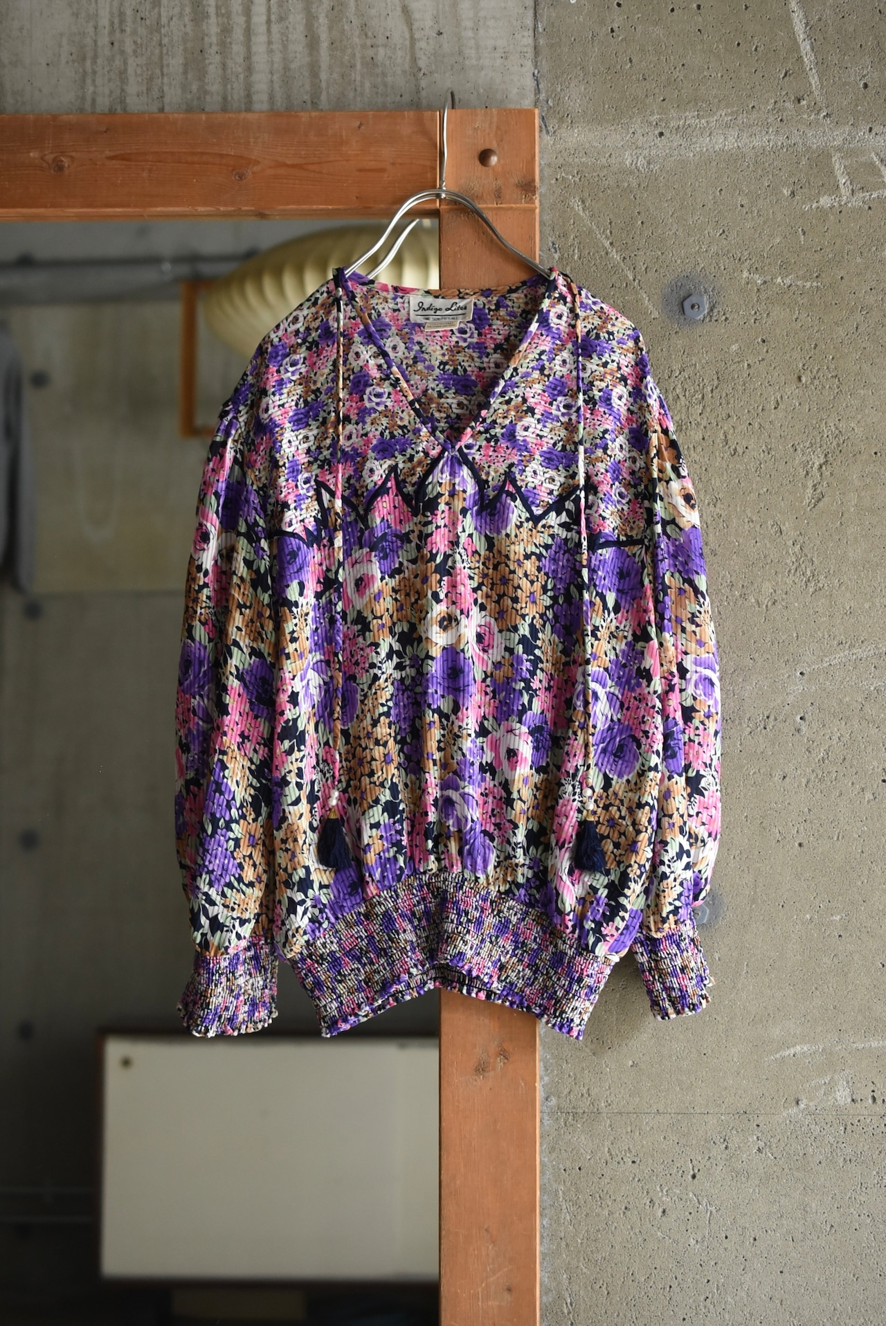 OK/80's Design Flower blouse.
