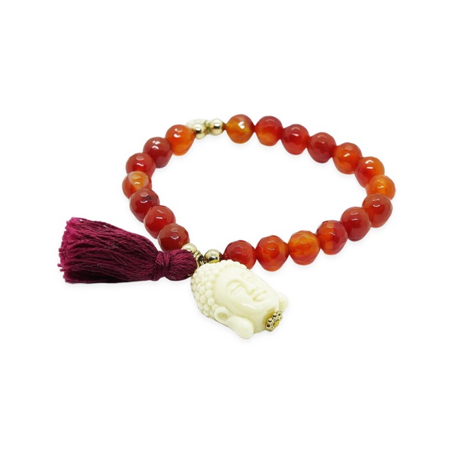 Buddha Tassel Stone Bracelet ｜Red Agate