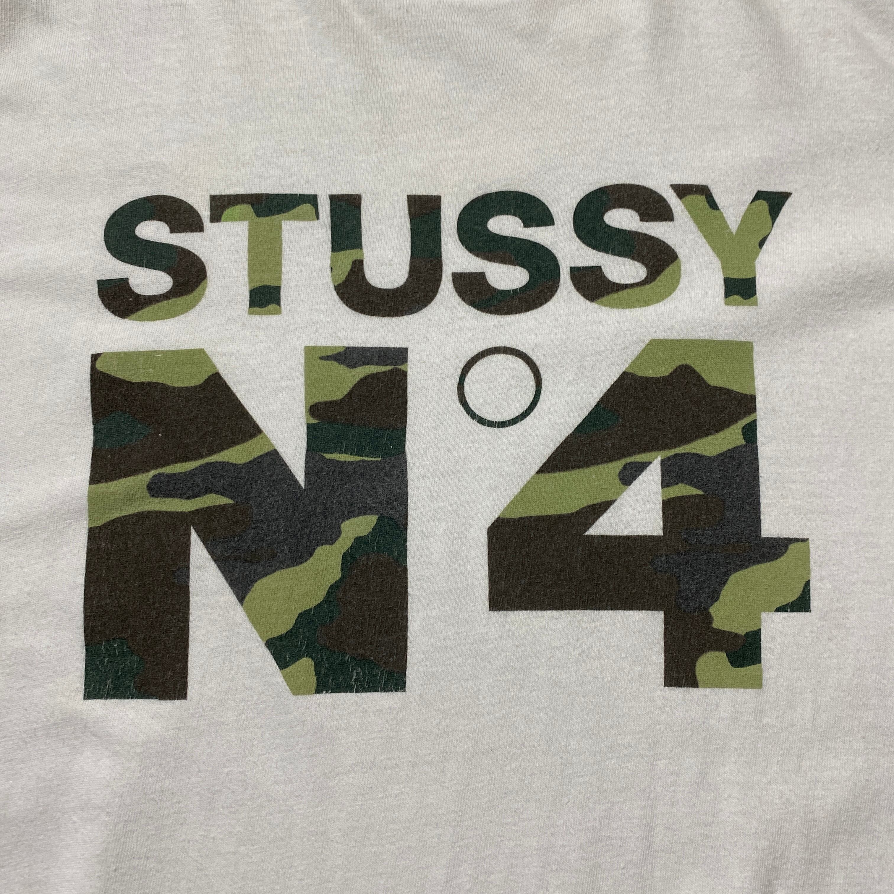 STUSSY N4 Tシャツ カモフラ柄 ホワイト S stussy ステューシー N°4 迷彩プリント ホワイト 白 Tシャツ