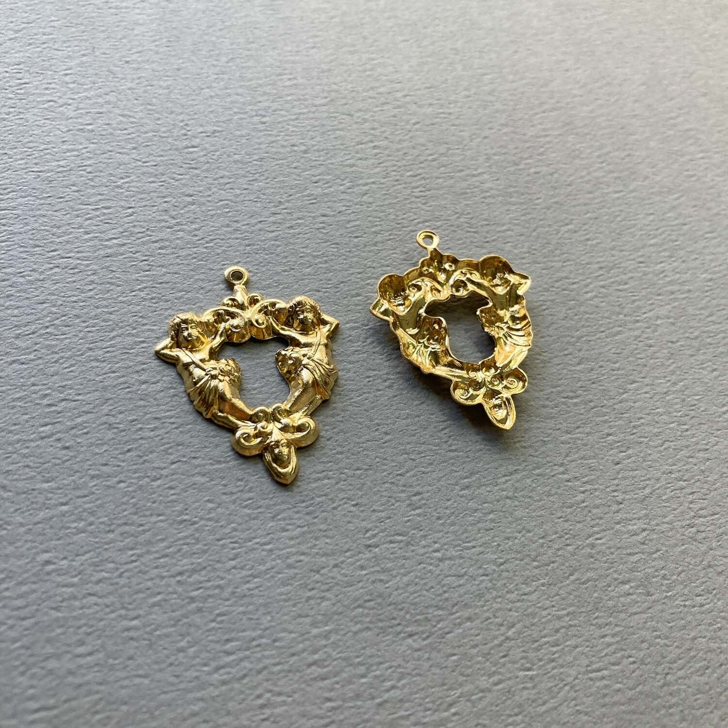 最終入荷〉USA真鍮 双子の天使チャーム | Dua-アクセサリーパーツショップ