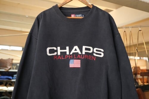 90's CHAPS by Ralph Lauren embroidered logo navy Sweat | GARYO