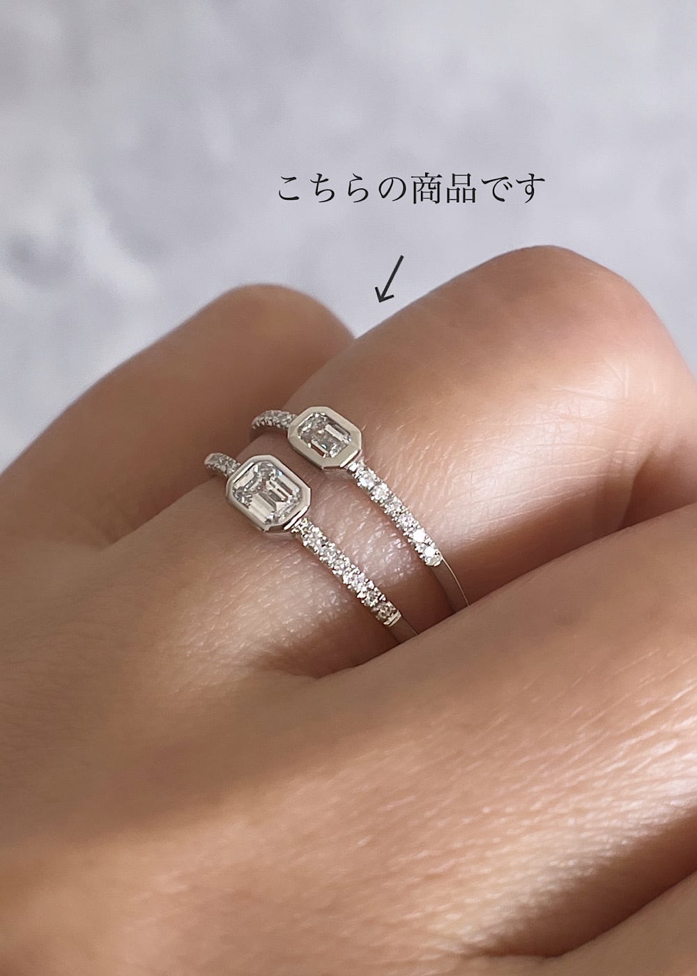 エメラルドカット ダイヤモンドリング M 0.10ct プラチナ チェカ エメラルドカット ダイヤモンドリング M 0.10ct プラチナ チェカ
