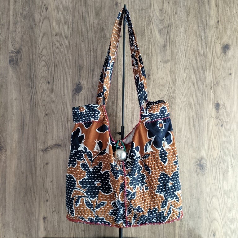 チェンマイ チクチク刺し子ハンドメイドバッグ Sora To Tori