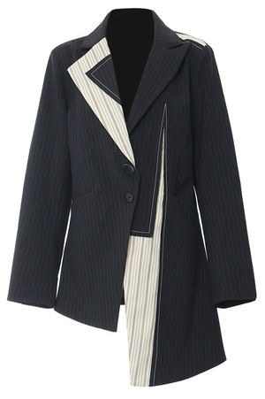 bicolor stripe jacket