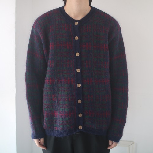 OLD gold bottom design mohair knit cardigan