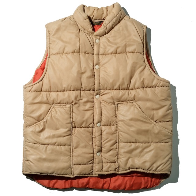 80's Weathercaster nylon puffer vest made in USA　[likeL]