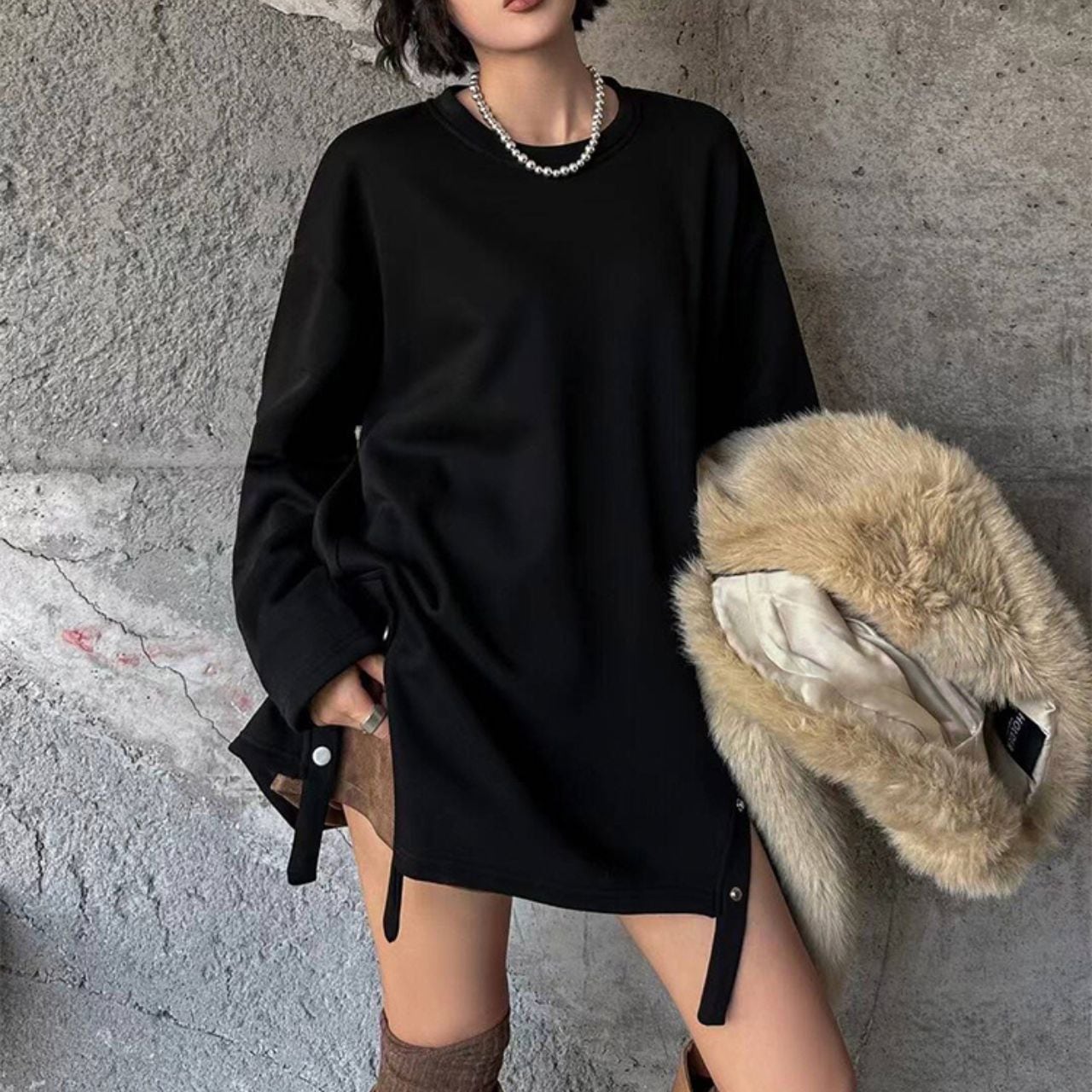 Oversize Longsleeve Tops 00760