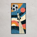 受注生産 iPhoneケース 白いロケットの宇宙ポスター｜宇宙柄 RFSP063A
