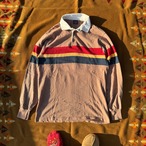1980's Vibntage ”GANT Rugger" Striped Rugby Shirt Made in USA/Nav XL