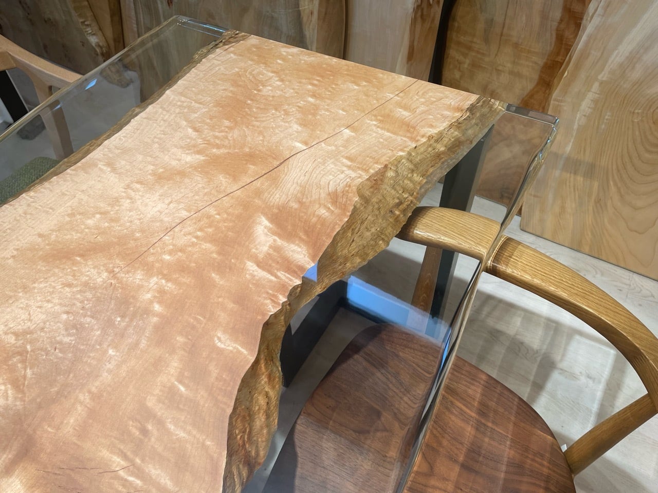 Premium】メープル_1800×850×40_青山店_テーブル天板/レジン加工 19732