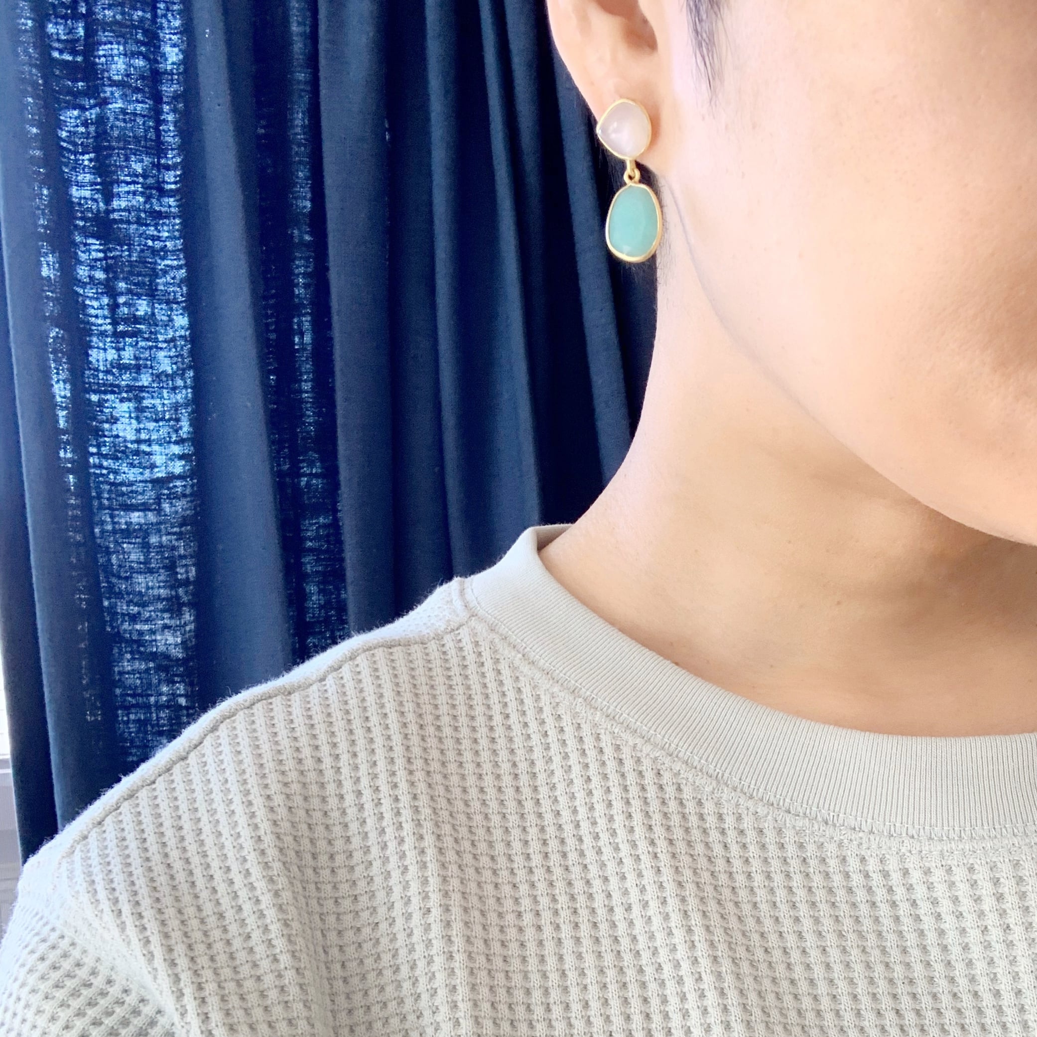 Gold Coating 2 ストーンピアス ムーンストーン＆アマゾナイト