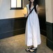 Vネックレースヘムノースリーブマキシワンピ ・76750