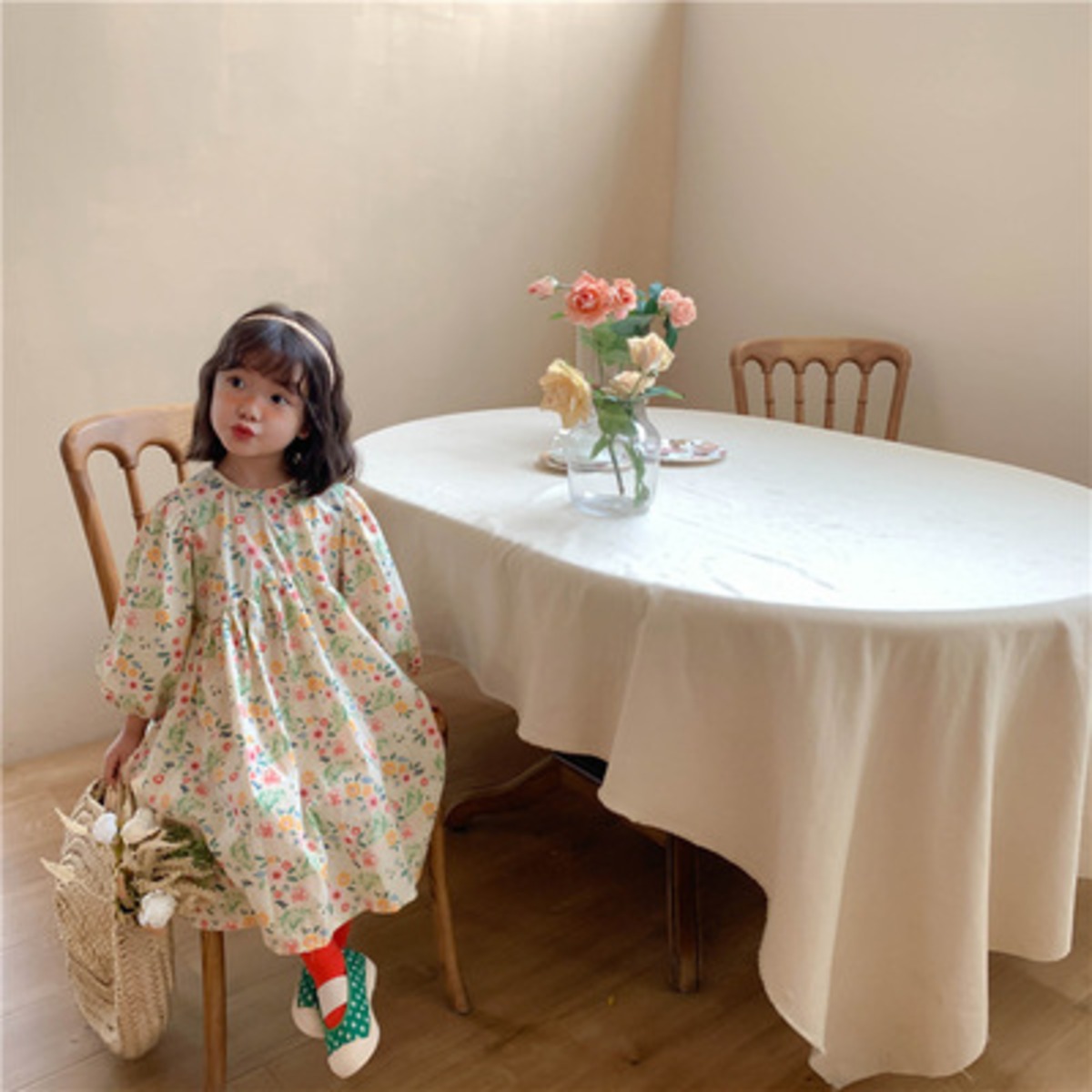 女の子 花柄 ワンピース 可愛い 90 140 Dyh海外子供用品