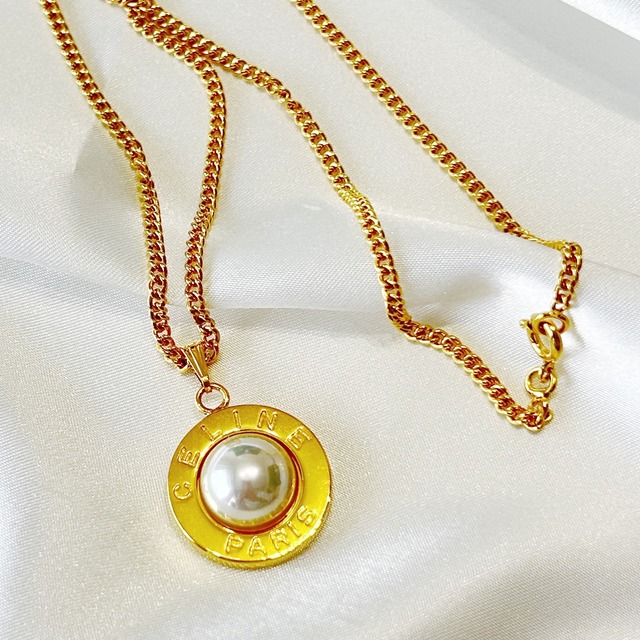 【CN7109】CELINE peal logo necklace/セリーヌ/ネックレス