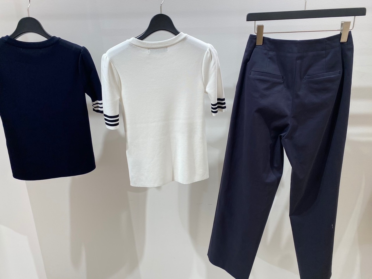 BORDERS at BALCONY RAYON HALF SLEEVES KNIT 3色展開