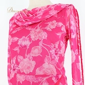 社交ダンス 衣装 トップス ブラウス スカート ツーピース セットアップ ピンク系 セキネ SEKINE 日本製 花柄 レース レッスン パーティ 発表会 フェミニン エレガント ダンスウェア おしゃれ かわいい 軽量 練習用 レディース