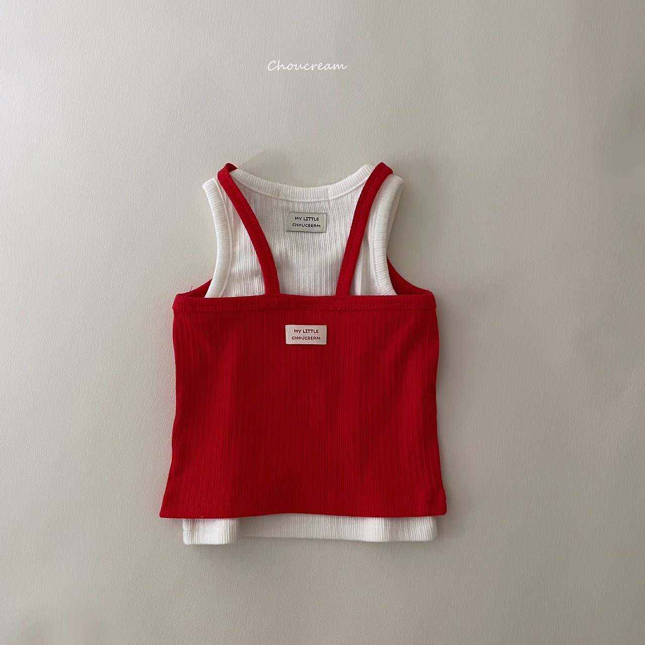 [choucream] V-ribbed Sleeveless Tee / [슈크림] 브이골지나시티