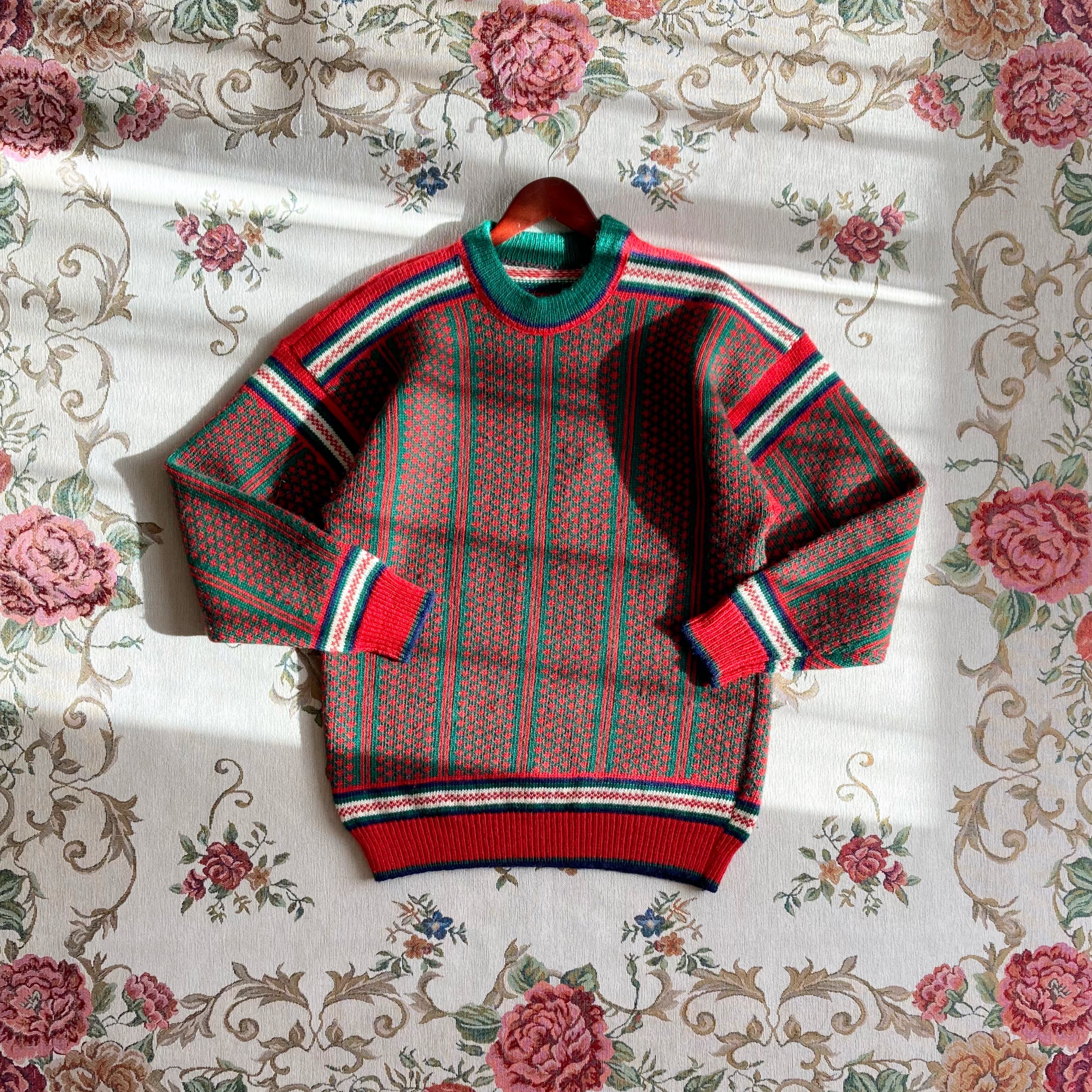vintage retro color wool knit