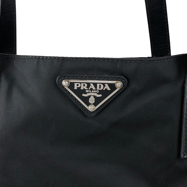 PRADA プラダ ハンドバッグ ブラック トライアングルロゴ ナイロン トートバッグ vintage ヴィンテージ オールド rjuwj5