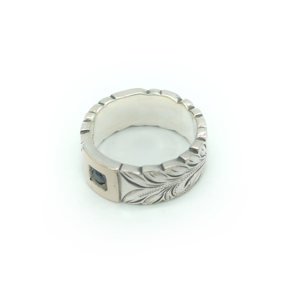 シルバー925/K10 カラーストーン ハワイアン デザインリング 10金 指輪