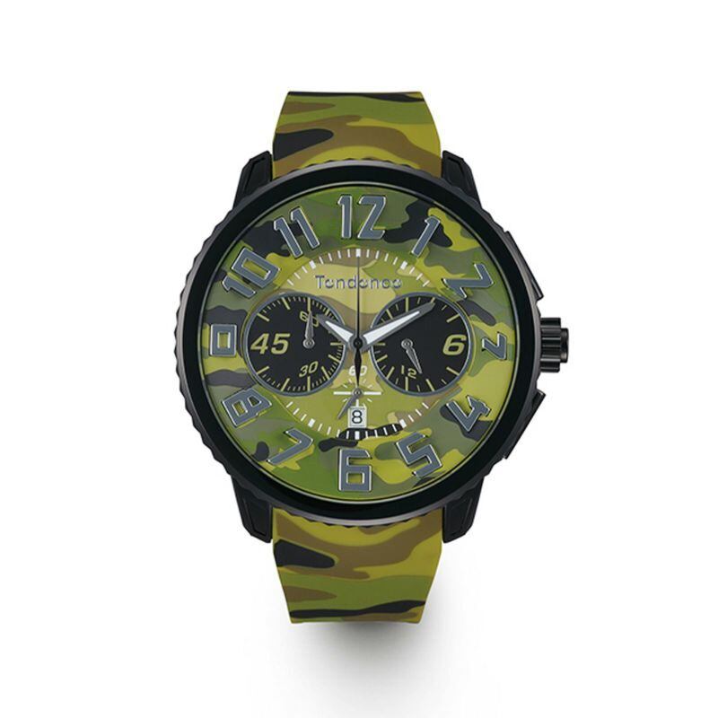 【Tendence テンデンス】TY046021 GULLIVER Round CAMO ガリバーラウンドカモ（グリーン）／国内正規品 腕時計