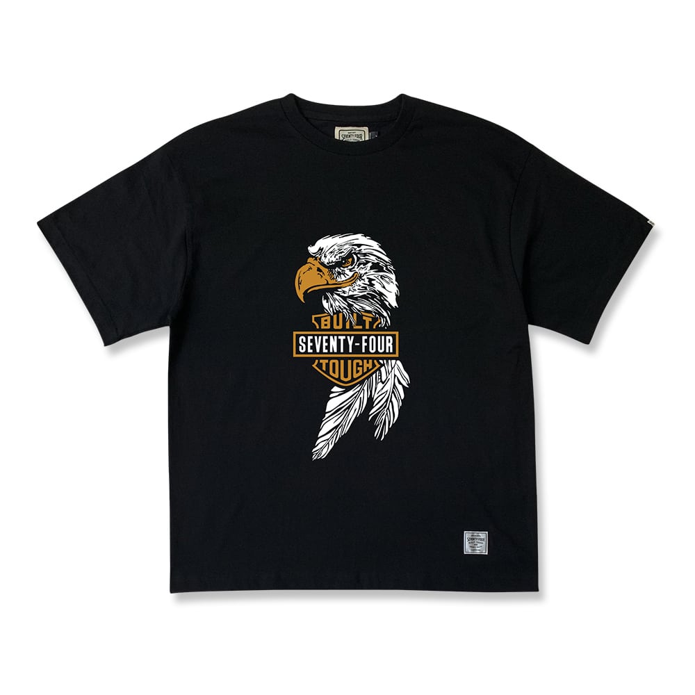 Tシャツ/ SEVENTY FOUR(セブンティーフォー) / T-SHIRT(EAGLE FACE)(BLACK)(STF26SS19)