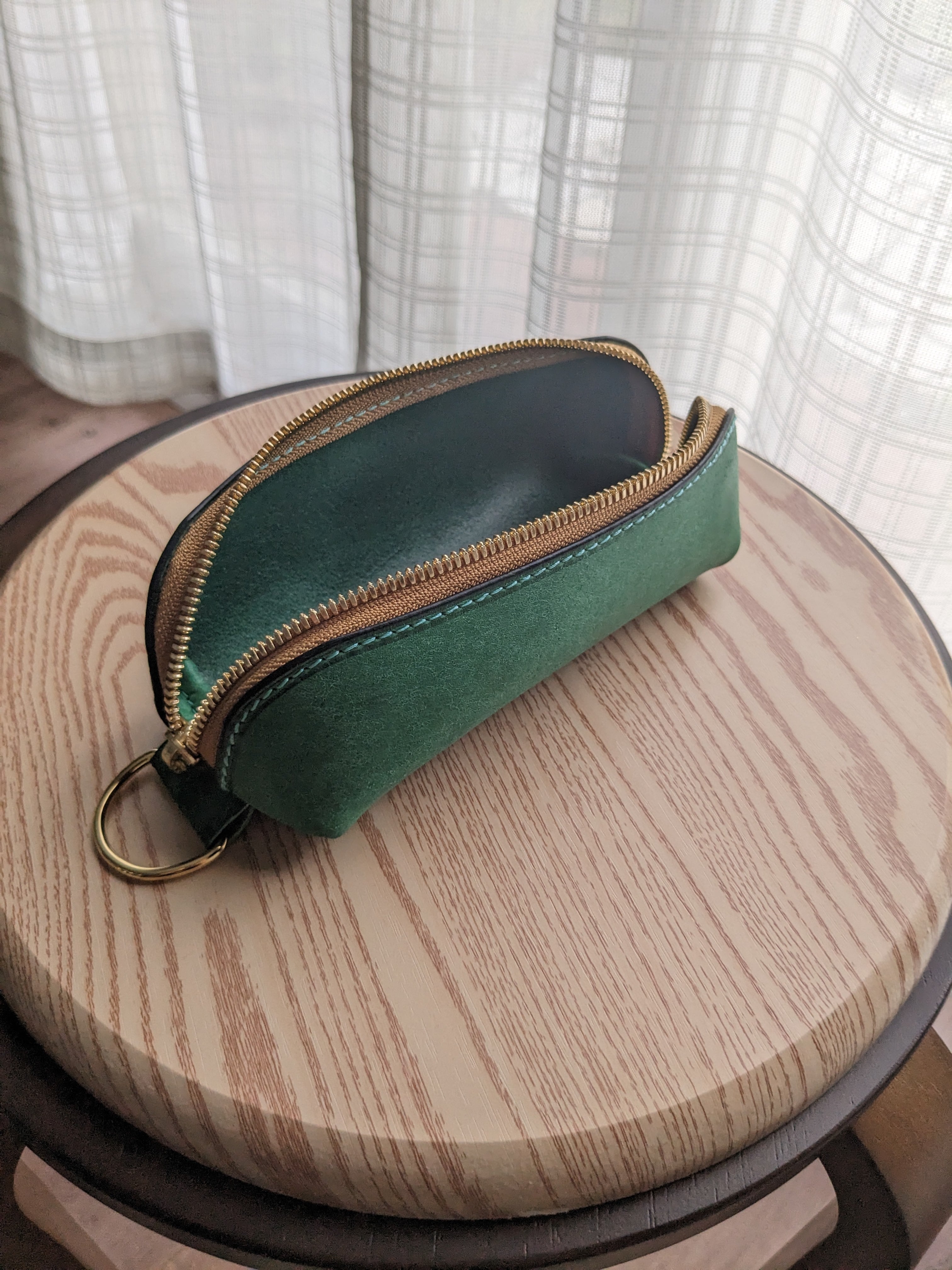 本革 レザー ペンケース ターコイズグリーン | Proof Ezo Leather Life